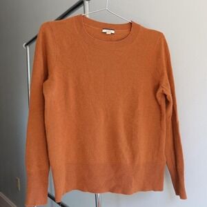 .Crew burnt orange brown 100% Cashmere sweater Vintage‎ Fall